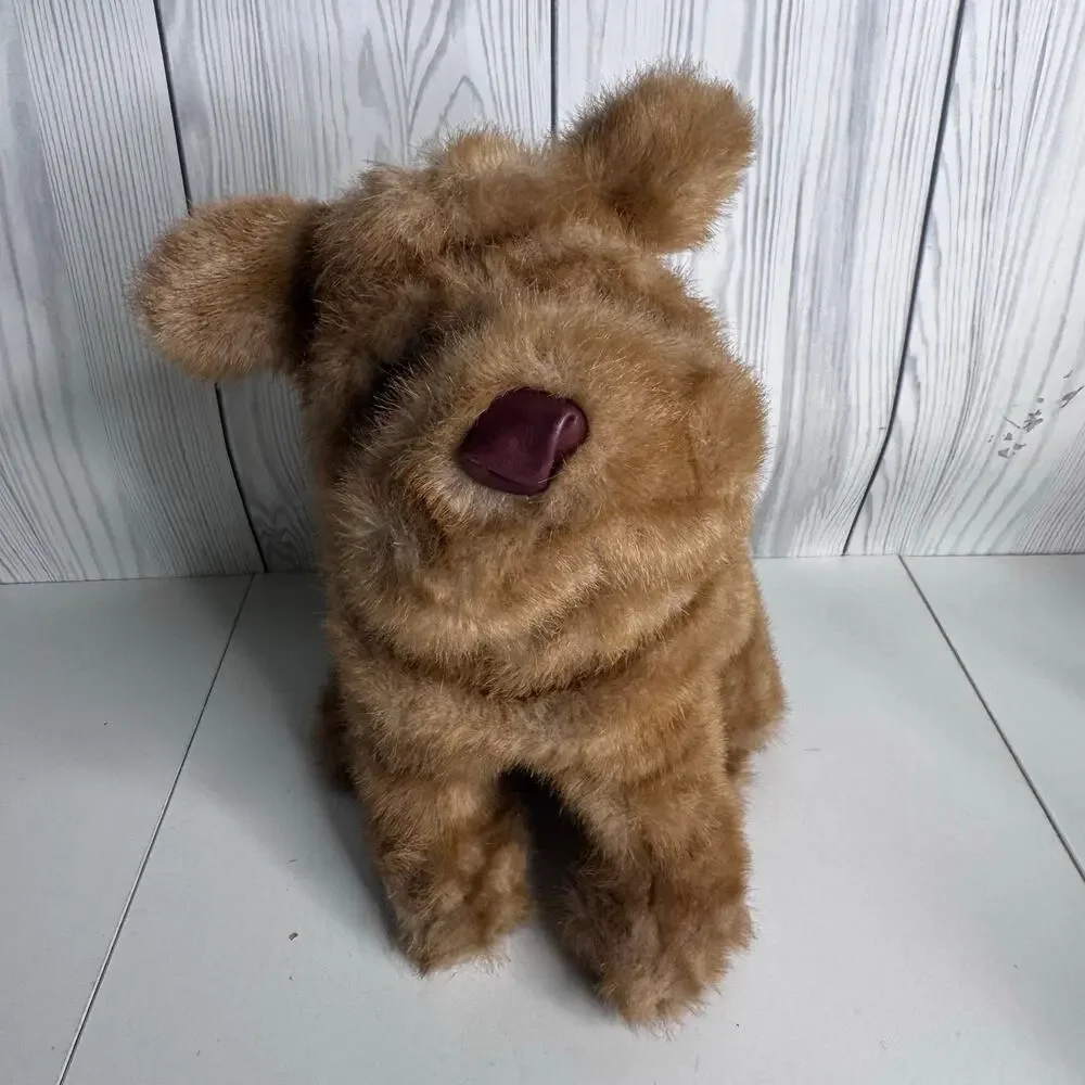 Vintage Shar Pei Plush Dog 1980s Windsor Toys 13” Tall Soft Wrinkly